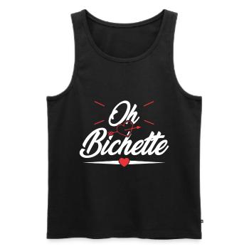 Oh bichette humour femme - Débardeur bio Premium Homme - noir - Devant - AI Model Male 178 light (178cm)