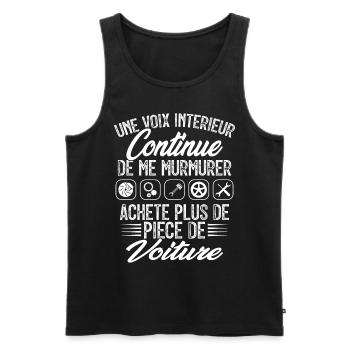 une voix intérieur cadeau pour un mecanicien - Débardeur bio Premium Homme - noir - Devant - Michal (187cm)