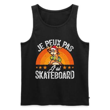 Je peux pas j'ai skate humour cadeau de Noël - Débardeur bio Premium Homme - noir - Devant - AI Model Male 178 light (178cm)