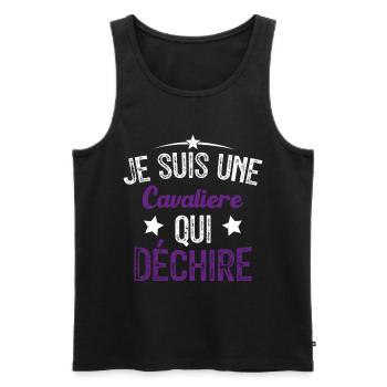 Je suis une Cavalière Qui Déchire - Débardeur bio Premium Homme - noir - Devant - Michal (187cm)