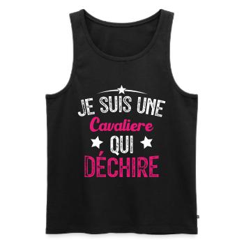 Je suis une Cavalière Qui Déchire - Débardeur bio Premium Homme - noir - Devant - AI Model Male 178 light (178cm)