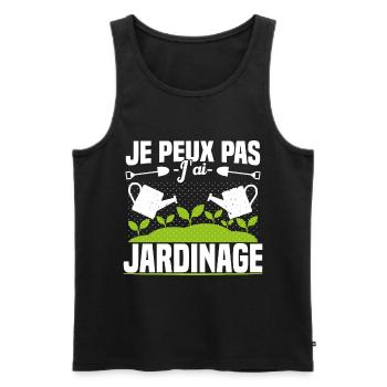 Je Peux Pas J'ai Jardinage Jardinier Humour Cadeau - Débardeur bio Premium Homme - noir - Devant - Michal (187cm)