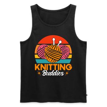 Stricken Lustiger Stricker Stricken Geschenk - Männer Premium Bio Tank Top - Schwarz - Vorne - Michal (187cm)