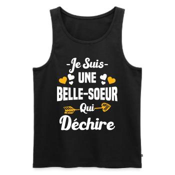 Je Suis Une Belle Soeur Qui Déchire - Débardeur bio Premium Homme - noir - Devant - Michal (187cm)