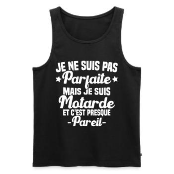Je ne suis pas parfaite mais je suis motarde - Débardeur bio Premium Homme - noir - Devant - Michal (187cm)
