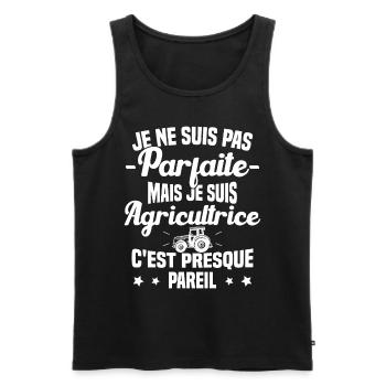 Pas parfaite mais je suis Agricultrice Femme Cool - Débardeur bio Premium Homme - noir - Devant - Michal (187cm)