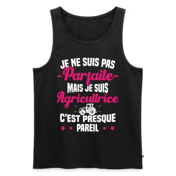 Pas parfaite mais je suis Agricultrice Femme Cool - Débardeur bio Premium Homme - noir - Devant - Michal (187cm)