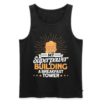 Pancakes Lovers Breakfast Pancakes Fluffi - Men's Premium Organic Tank Top - black - Front - AI Model Male 178 light (178cm)