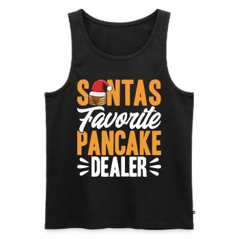 Petit déjeuner Pancakes Fluffy Flat Cake Pank - Débardeur bio Premium Homme - noir - Devant - Michal (187cm)