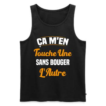 Ça M'en Touche Une Sans Bouger L'autre - Débardeur bio Premium Homme - noir - Devant - AI Model Male 178 light (178cm)