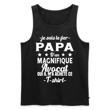Papa d'un magnifique Avocat Humour Cadeau - Débardeur bio Premium Homme - noir - Devant - Michal (187cm)
