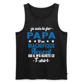 Papa d'un magnifique Avocat Humour Cadeau - Débardeur bio Premium Homme - noir - Devant - Michal (187cm)