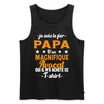 Papa d'un magnifique Avocat Humour Cadeau - Débardeur bio Premium Homme - noir - Devant - Michal (187cm)