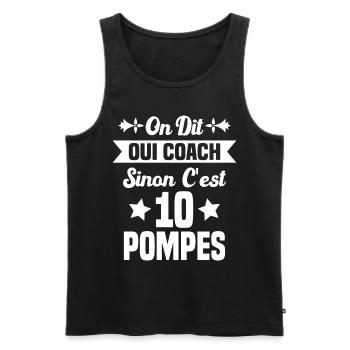 On Dit Oui Coach Humour Coaching Sportif Cadeau - Débardeur bio Premium Homme - noir - Devant - Michal (187cm)