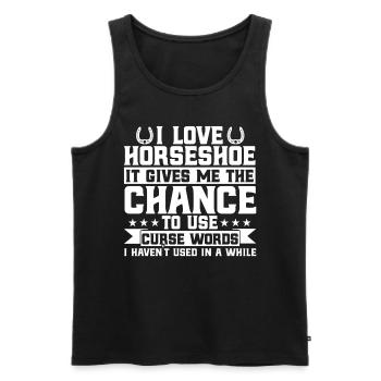 Horseshoe Throwing Horseshoe Throwing Horseshoe Launcher - Men's Premium Organic Tank Top - black - Front - AI Model Male 178 light (178cm)