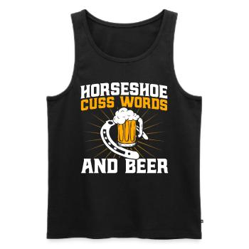 Horseshoe Throwing Horseshoe Throwing Horseshoe Throwing Game - Men's Premium Organic Tank Top - black - Front - AI Model Male 178 light (178cm)