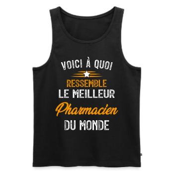 Voici à quoi ressemble le meilleur Pharmacien - Débardeur bio Premium Homme - noir - Devant - Michal (187cm)