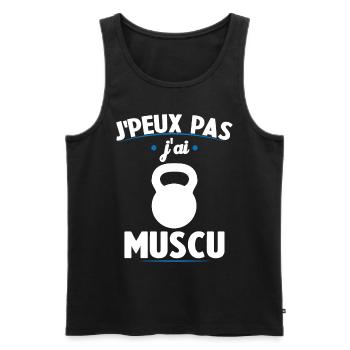 Je Peux Pas J'ai Muscu - Débardeur bio Premium Homme - noir - Devant - Michal (187cm)