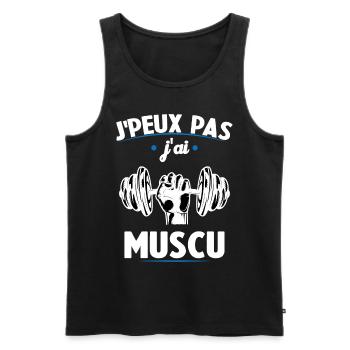 Je Peux Pas J'ai Muscu - Débardeur bio Premium Homme - noir - Devant - Michal (187cm)