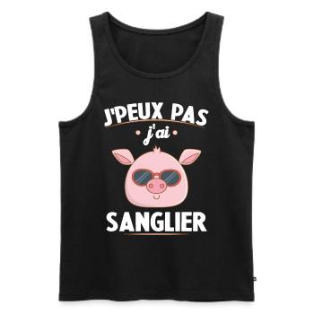 Je Peux Pas J'ai Sanglier Cadeau Chasseur - Débardeur bio Premium Homme - noir - Devant - Michal (187cm)