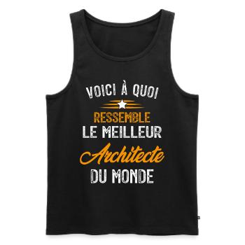 Voici à quoi ressemble le meilleur Architecte - Débardeur bio Premium Homme - noir - Devant - Michal (187cm)