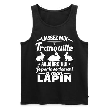 Aujourd'hui je parle seulement à mon Lapin - Débardeur bio Premium Homme - noir - Devant - Michal (187cm)