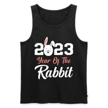 Year of the Rabbit Chinese New Year 2023 - Men's Premium Organic Tank Top - black - Front - AI Model Male 178 light (178cm)