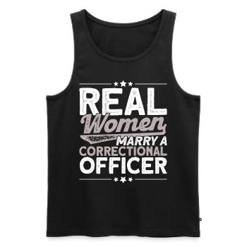 Gefängniswärter Handschellen Justizvollzugsbeamter - Männer Premium Bio Tank Top - Schwarz - Vorne - AI Model Male 178 light (178cm)