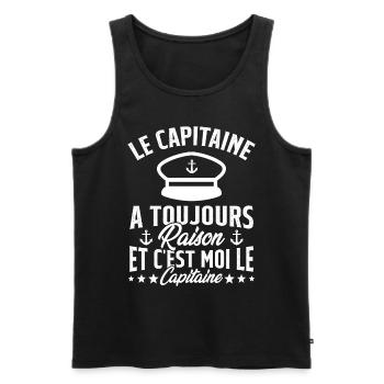 Le Capitaine A Toujours Raison C'est Moi Capitaine - Débardeur bio Premium Homme - noir - Devant - AI Model Male 178 light (178cm)
