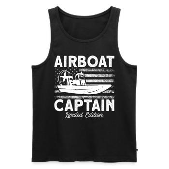 Capitaine de bateau à air Cadeau de capitaine d’hydroglisseur - Débardeur bio Premium Homme - noir - Devant - Michal (187cm)