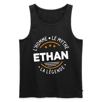 Ethan L'Homme Le Mythe La Légende - Débardeur bio Premium Homme - noir - Devant - Michal (187cm)