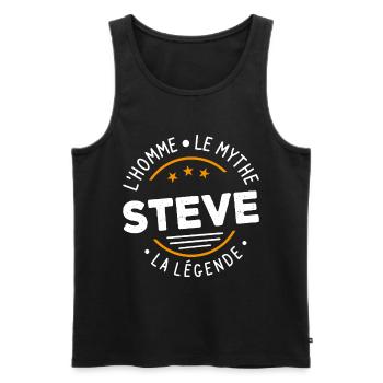 Steve L'Homme Le Mythe La Légende - Débardeur bio Premium Homme - noir - Devant - Michal (187cm)