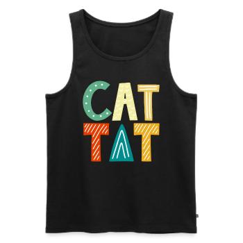 Katzenmama Katzeneltern Katzen Liebhaber Geschenk - Männer Premium Bio Tank Top - Schwarz - Vorne - Michal (187cm)