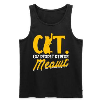 Katzeneltern Katze Katzen Sprüche Geschenk - Männer Premium Bio Tank Top - Schwarz - Vorne - Michal (187cm)
