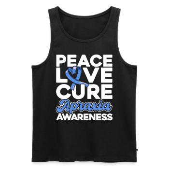 Apraxia Consciousness Blue Ribbon Apraxia Surviving - Men's Premium Organic Tank Top - black - Front - Michal (187cm)