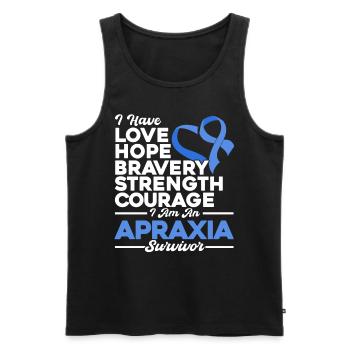 Apraxie Bewusstsein Apraxie Überlebender Blaue - Männer Premium Bio Tank Top - Schwarz - Vorne - Michal (187cm)
