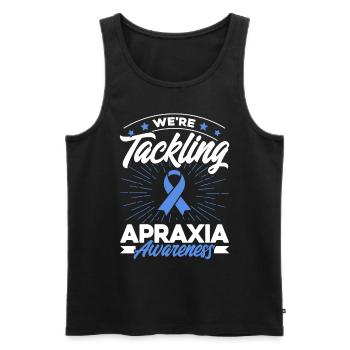 Blue Ribbon Apraxia Support Apraxia Overl - Débardeur bio Premium Homme - noir - Devant - AI Model Male 178 light (178cm)
