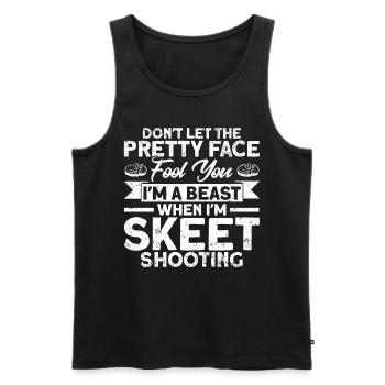 Shooting Club Clay Pigeon Shooting Falling Shooting Gesch - Men's Premium Organic Tank Top - black - Front - Michal (187cm)