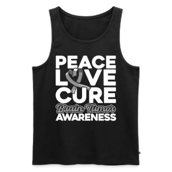 Hirntumor Bewusstsein Graue Schleife Hirntumor Übe - Männer Premium Bio Tank Top - Schwarz - Vorne - AI Model Male 178 light (178cm)