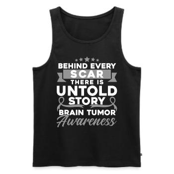 Brain Tumor Fighter Brain Tumor Brain Tumor Survivor Brain Tumor - Men's Premium Organic Tank Top - black - Front - AI Model Male 178 light (178cm)