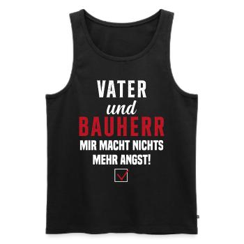Papa et promoteur Rien ne me fait plus peur - Débardeur bio Premium Homme - noir - Devant - Michal (187cm)