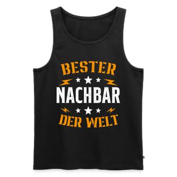Meilleur Voisin Du Monde Humour Cadeau - Débardeur bio Premium Homme - noir - Devant - Michal (187cm)