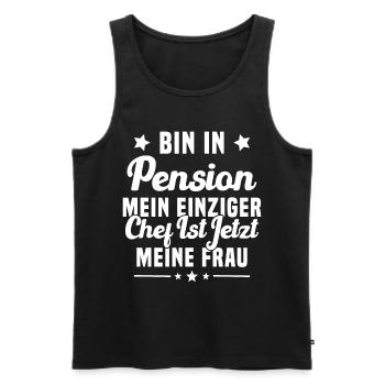 Cadeau retraité Mon seul patron c'est ma femme - Débardeur bio Premium Homme - noir - Devant - Michal (187cm)