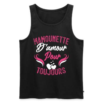 Femme Mamounette D'amour Cadeau Fête Des Mamie - Débardeur bio Premium Homme - noir - Devant - Michal (187cm)