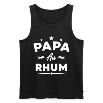 Papa Au Rhum Apéro Fête Des Pères - Débardeur bio Premium Homme - noir - Devant - Michal (187cm)