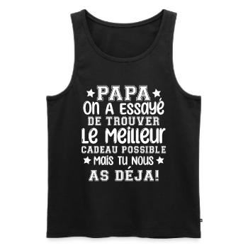 Papa on a essayé de te trouver le meilleur - Débardeur bio Premium Homme - noir - Devant - Michal (187cm)