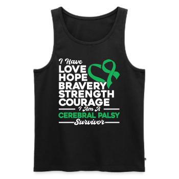 Cerebral Palsy Consciousness Cerebral Palsy About - Men's Premium Organic Tank Top - black - Front - AI Model Male 178 light (178cm)