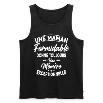 Maman formidable donne Mémère Exceptionnelle - Débardeur bio Premium Homme - noir - Devant - AI Model Male 178 light (178cm)