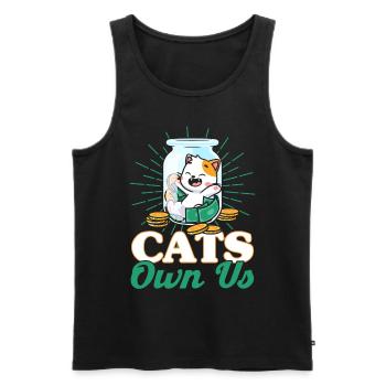 Katzen Sprüche Katze Katzen Liebhaber Geschenk - Männer Premium Bio Tank Top - Schwarz - Vorne - AI Model Male 178 light (178cm)