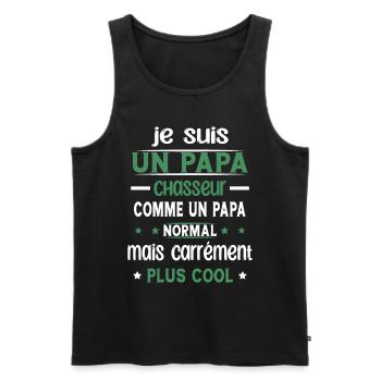 Papa Chasseur Plus Cool Cadeau Humour Chasse - Débardeur bio Premium Homme - noir - Devant - Michal (187cm)
